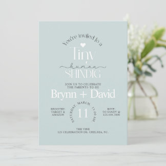 TINY Human Baby Shower, Baby Shower, Modern,  Invi Invitation