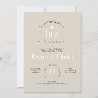 TINY Human Baby Shower, Baby Shower, Modern, Invitation