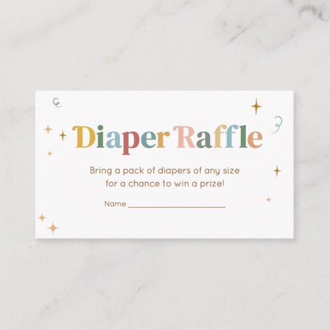 Tiny Human Shindig Baby Shower Diaper Raffle Enclosure Card (Front)