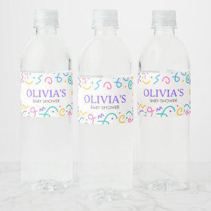 Tiny Human Shindig Baby Shower Water Bottle Label