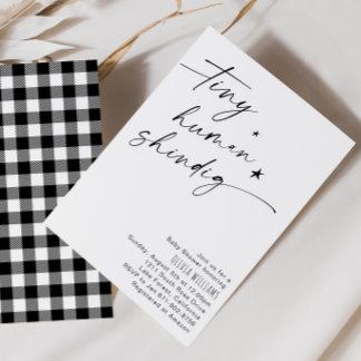 Tiny Human Shindig Minimalist Baby Shower Invitation
