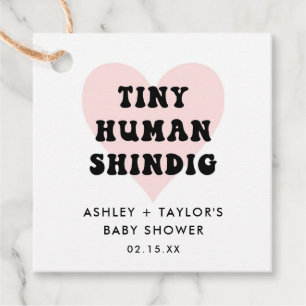 Tiny Human Shindig Modern Baby Shower Favour Tags