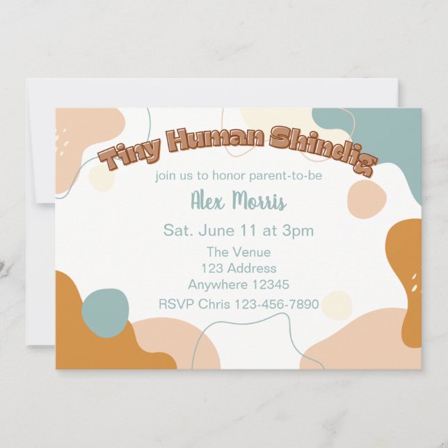 Tiny Human Shindig Non-Binary Shower Invitation (Front)