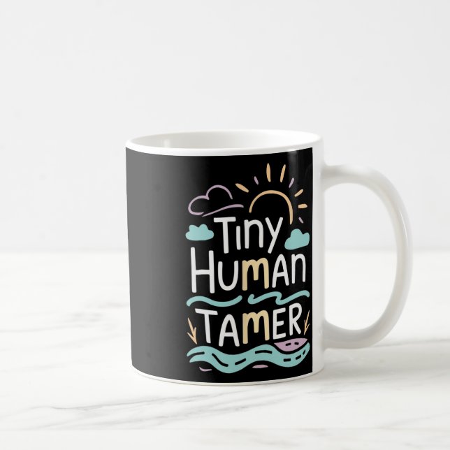 Tiny Human Tamer Back To School Elementary Teacher Coffee Mug (Right)
