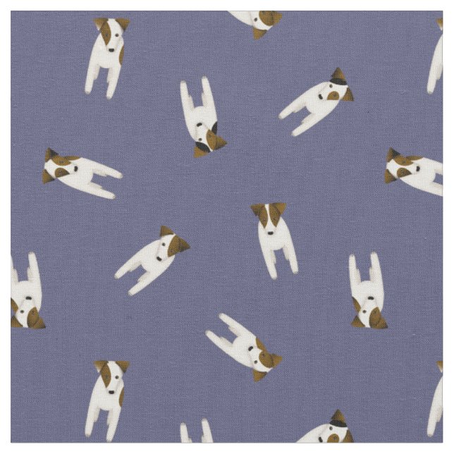 Tiny Jack Russell Terrier dogs blue or ANY colour Fabric (Close Up)