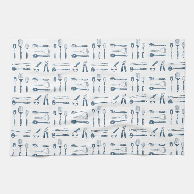 Tiny Kitchen Utensils Tea Towel (Horizontal)