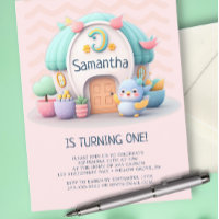 Tiny little house with dragon Girl Baby Birthday