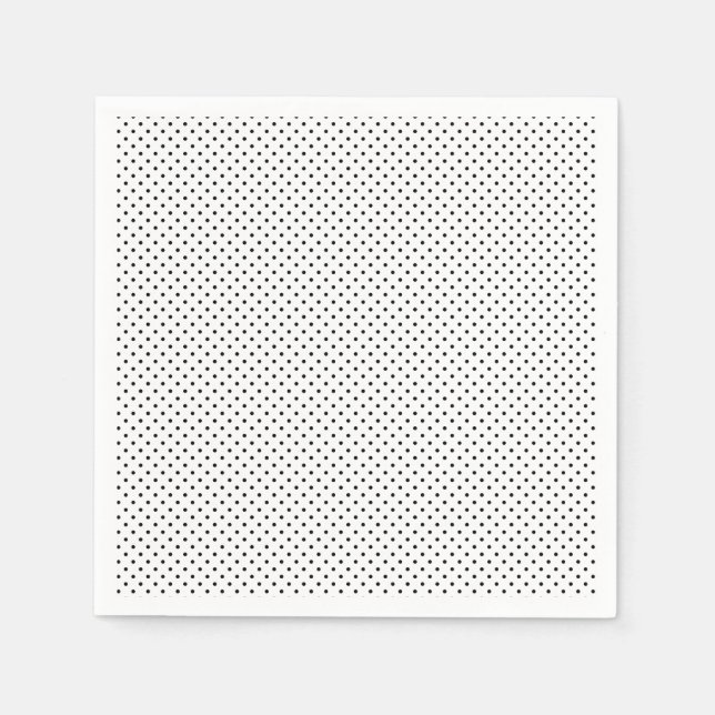 Tiny Little Polka Dots Black and White Napkin (Front)