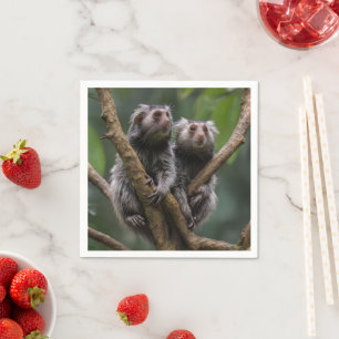 Tiny Marmoset Titans Among the Branches, Napkin