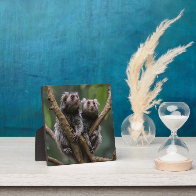 Tiny Marmoset Titans Among the Branches, Plaque (Insitu)
