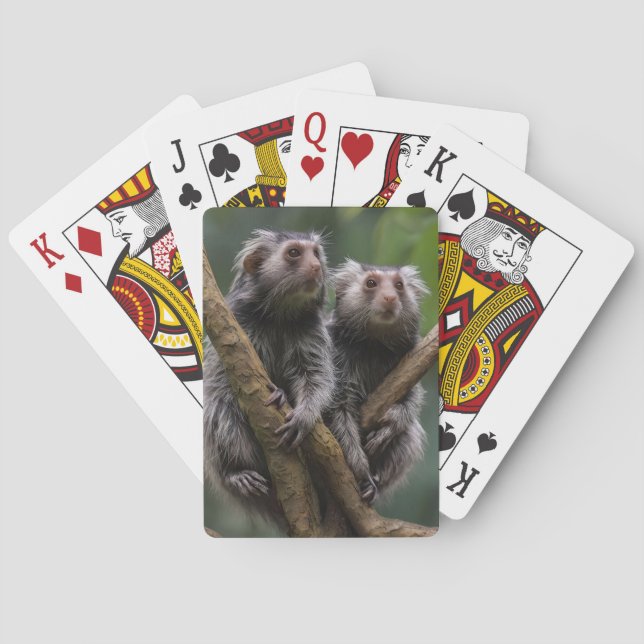 Tiny Marmoset Titans Among the Branches, Playing Cards (Back)