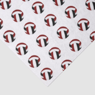 tiny maroon black volleyballs pattern tissue paper