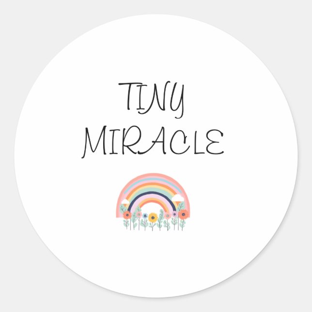 Tiny Miracle Baby Onsie Classic Round Sticker (Front)