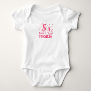 Tiny Miracle in pink text Baby Bodysuit