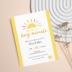 Tiny miracle invitation, Baby Shower postcard