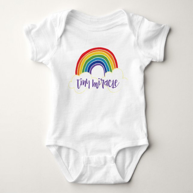 Tiny Miracle Rainbow Baby Baby Bodysuit (Front)