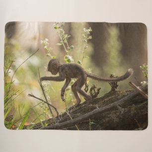 TINY MONKEY SHERPA BLANKET