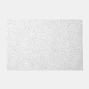 Tiny Monochrome Black, Grey & Cream Dots on White Doormat