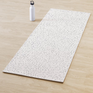 Tiny Monochrome Black, Grey & Cream Dots on White Yoga Mat