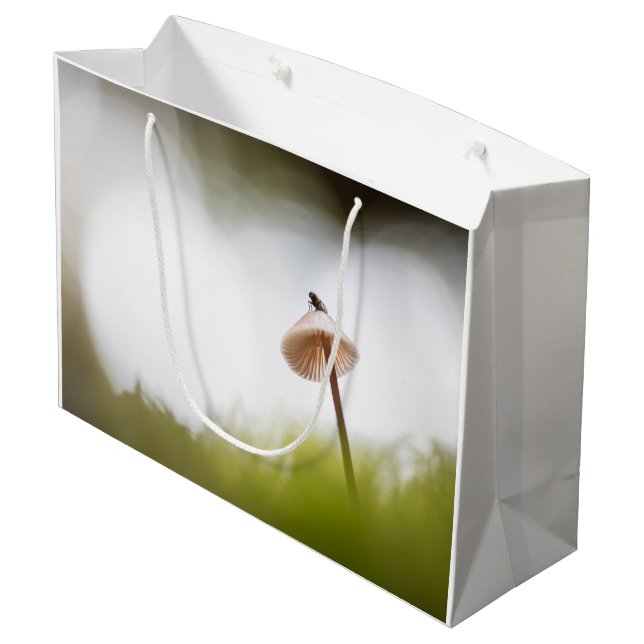 Tiny Mushroom Nature Photo Large Gift Bag (Back Angled)