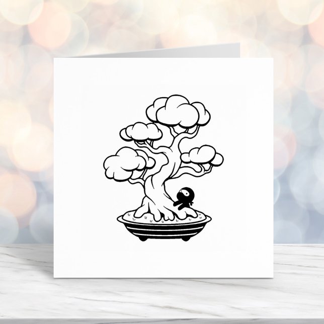 Tiny Ninja and Bonsai Tree Self-inking Stamp (Creator Uploaded)