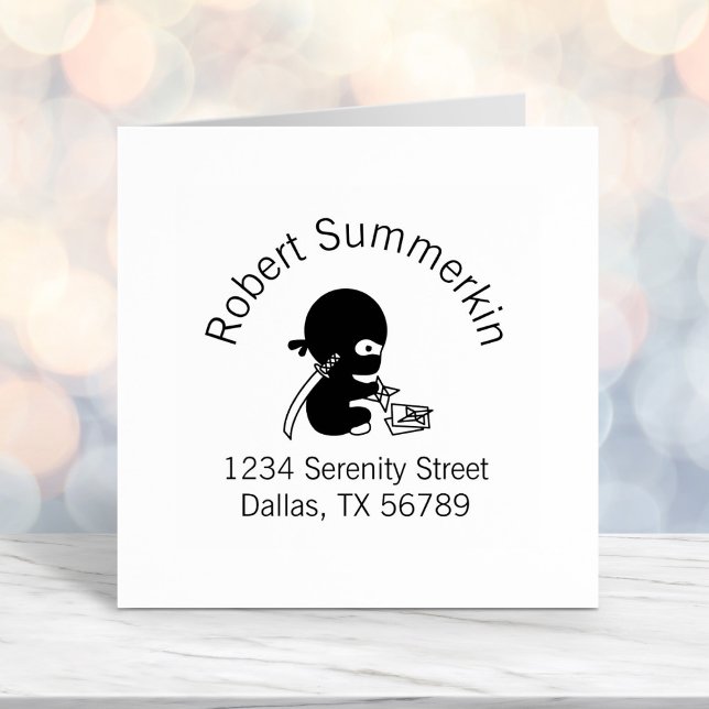 Tiny Ninja Folding Origami Star Address 3 Self-inking Stamp (Creator Uploaded)