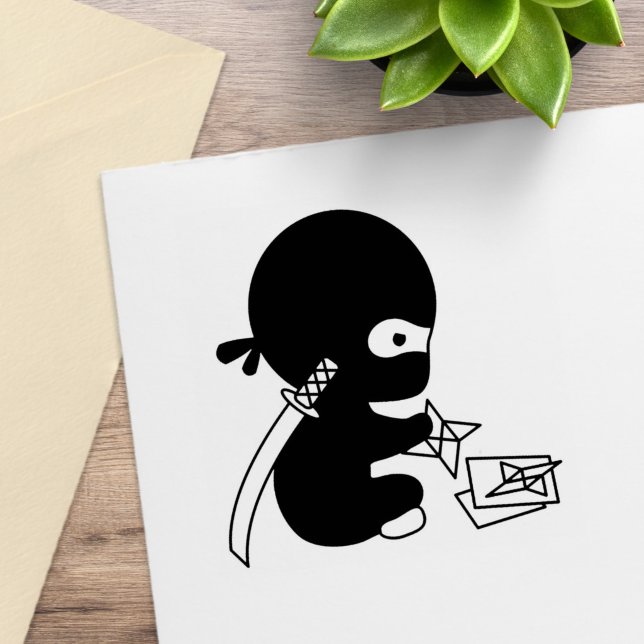 Tiny Ninja Folding Origami Star Rubber Stamp (Creator Uploaded)