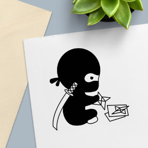 Tiny Ninja Folding Origami Star Self-inking Stamp