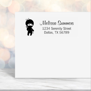 Tiny Ninja Girl Address Self-inking Stamp