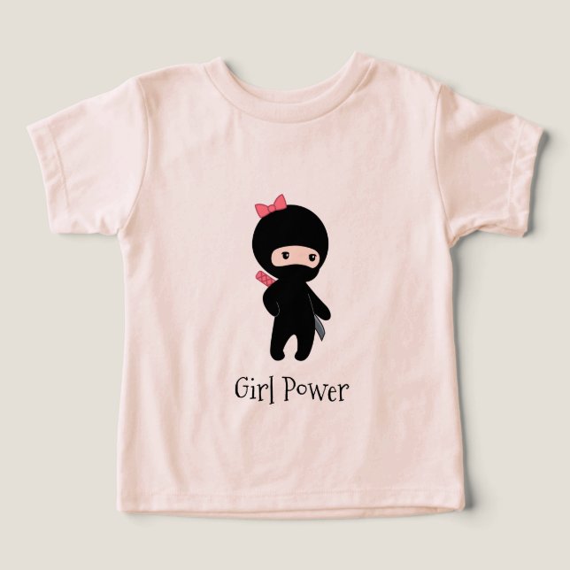Tiny Ninja Girl Quote Girl Power (Design Front)