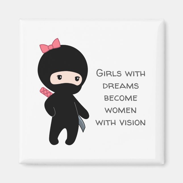 Tiny Ninja Girl Quote Magnet (Front)