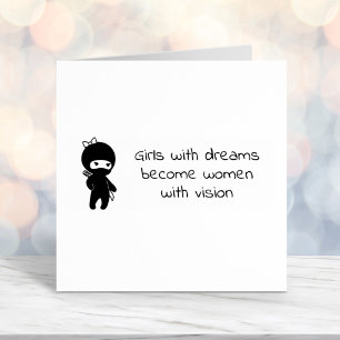 Tiny Ninja Girl Quote Self-inking Stamp