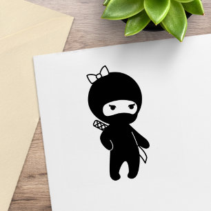 Tiny Ninja Girl Rubber Stamp