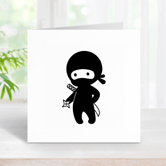 Tiny Ninja Holding Throwing Star Self-inking Stamp (Creator Uploaded)