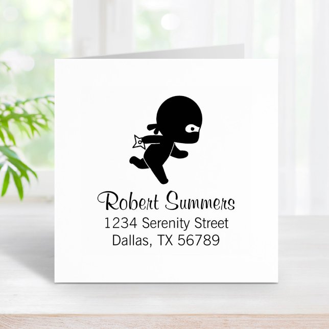 Tiny Ninja Running Address Rubber Stamp (Creator Uploaded)