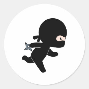 Tiny Ninja Running Classic Round Sticker