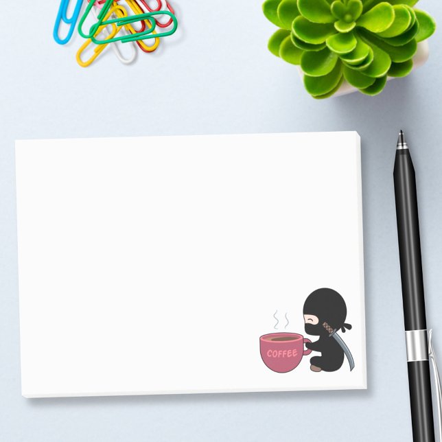 Tiny Ninja with Large Coffee Mug Post-it Notes (Creator Uploaded)