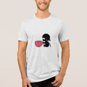 Tiny Ninja with Large Coffee Mug Tri-Blend Shirt