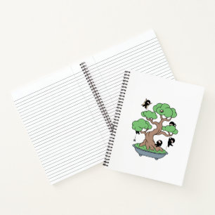 Tiny Ninjas in Bonsai Tree Notebook