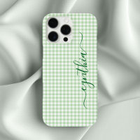 Tiny Pale Green Gingham Signature