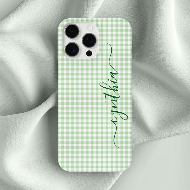 Tiny Pale Green Gingham Signature iPhone Case (Tiny Pale Green Gingham Signature Case-Mate iPhone Case)