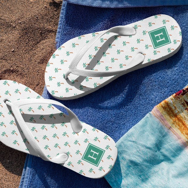 Tiny Palms Monogram Jandals (Creator Uploaded)