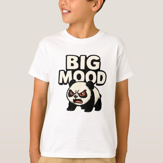 Tiny Panda, Big Mood – Funny Cute Art T-Shirt (Front)