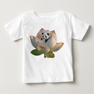Tiny Panda Climbing Crystalline Bamboo Forest Baby T-Shirt