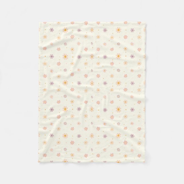 Tiny Pastel Flowers Fleece Blanket (Front)