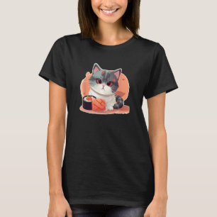 Tiny paws and tasty rolls  A cat s sushi adventure T-Shirt
