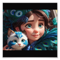 "Tiny Paws, Big Love: Girl with Her Furry Friend"