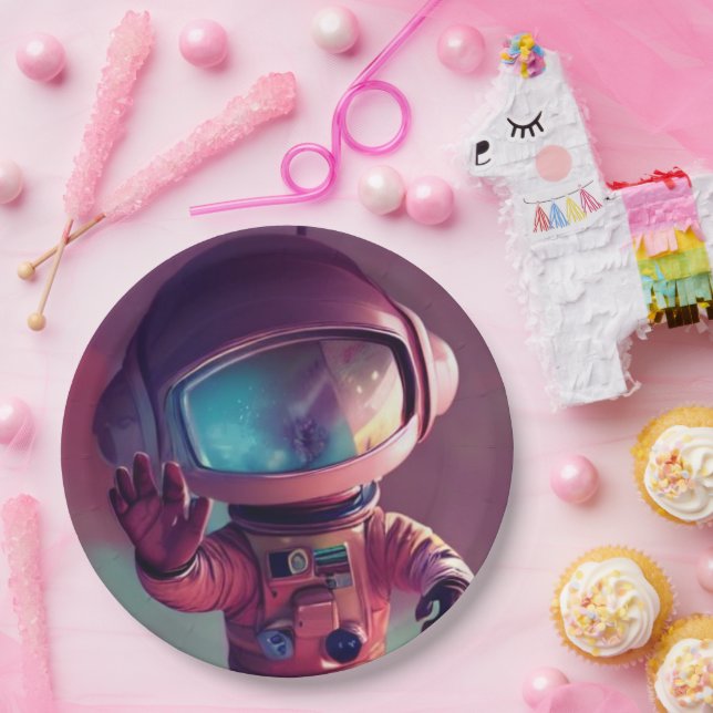 Tiny Pink Alien Paper Plate (Party)