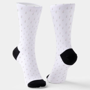 Tiny Pink Cosmos Bouquets Pattern Socks