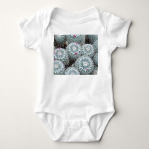 Tiny Pink Flowers Cactus Plants Baby Bodysuit